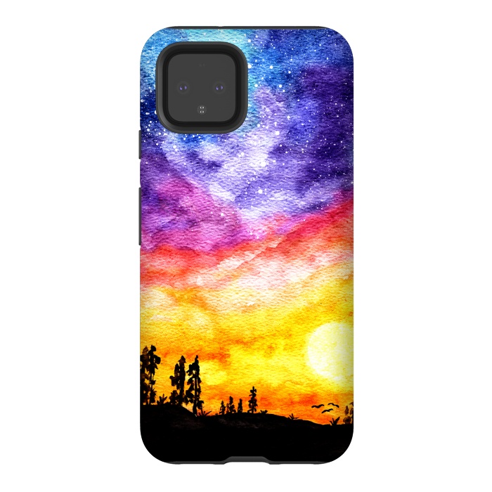 Pixel 4 StrongFit Galaxy Sunset Dream  by Tigatiga