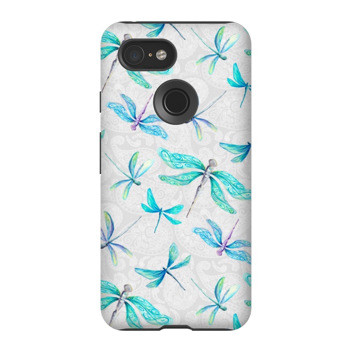 Pixel 3 StrongFit Dragonfly Paisley by gingerlique