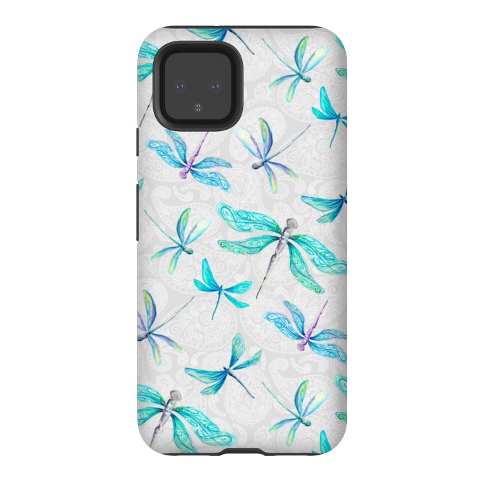 Pixel 4 StrongFit Dragonfly Paisley by gingerlique