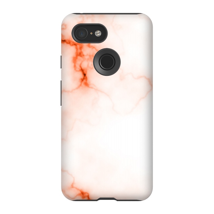 Pixel 3 StrongFit Orange Marble by Creativeaxle