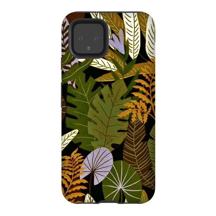 Pixel 4 StrongFit Green Aloha Tropical Jungle by  Utart