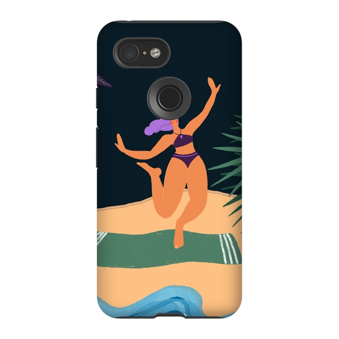Pixel 3 StrongFit Eve - Dancing Girl at Tropical Jungle Beach by  Utart