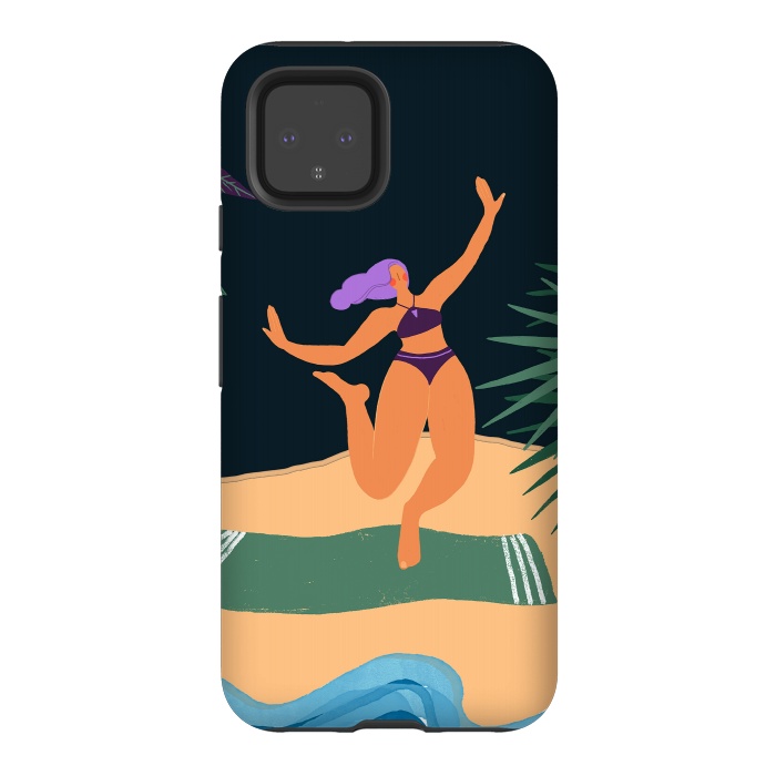 Pixel 4 StrongFit Eve - Dancing Girl at Tropical Jungle Beach by  Utart