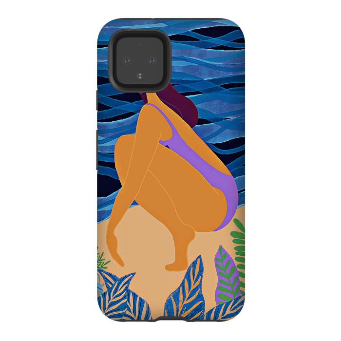Pixel 4 StrongFit Eve - Girl on Tropical Jungle Beach by  Utart