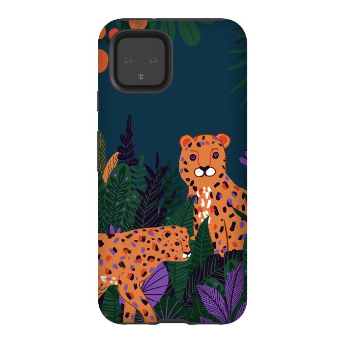 Pixel 4 StrongFit Two Cheetahs in Tropical Jungle by  Utart