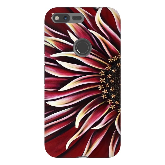 Pixel XL StrongFit Wild Red Zinnia by Denise Cassidy Wood
