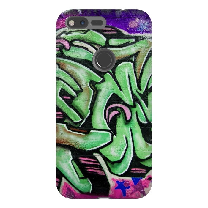Pixel XL StrongFit Green Graffiti by Andrea Haase