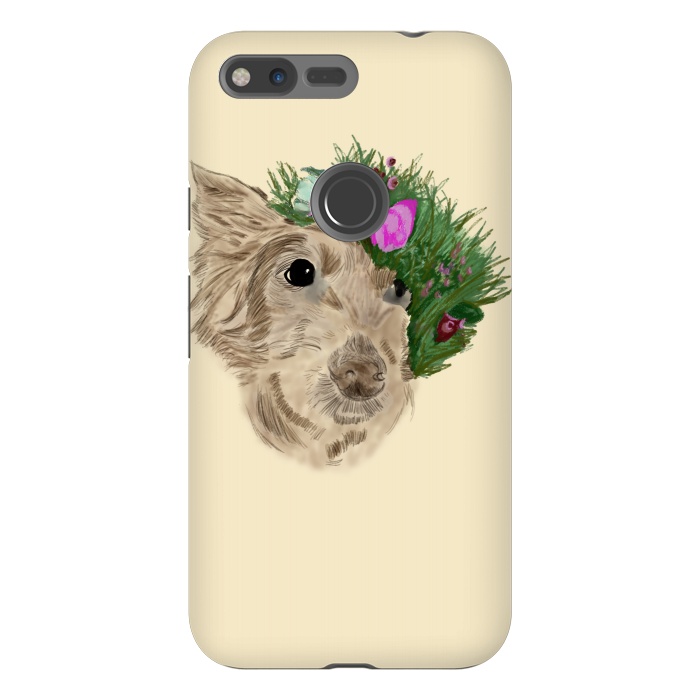Pixel XL StrongFit Flowers with dog by Merveilleux Clement