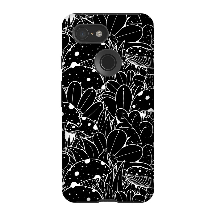 Pixel 3 StrongFit Black and white autumn pattern by Steve Wade (Swade)