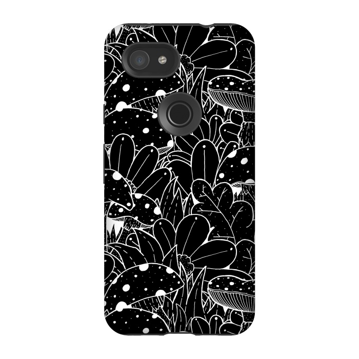 Pixel 3A StrongFit Black and white autumn pattern by Steve Wade (Swade)