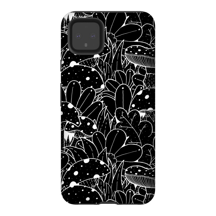 Pixel 4XL StrongFit Black and white autumn pattern by Steve Wade (Swade)