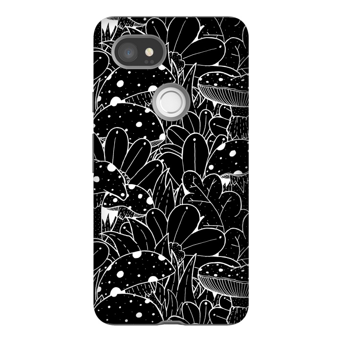 Pixel 2XL StrongFit Black and white autumn pattern by Steve Wade (Swade)