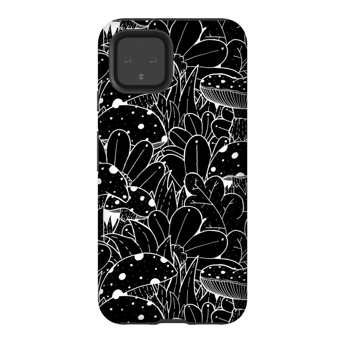 Pixel 4 StrongFit Black and white autumn pattern by Steve Wade (Swade)