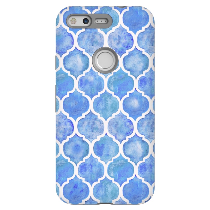 Pixel StrongFit Cornflower Blue Textured Moroccan Pattern by Micklyn Le Feuvre