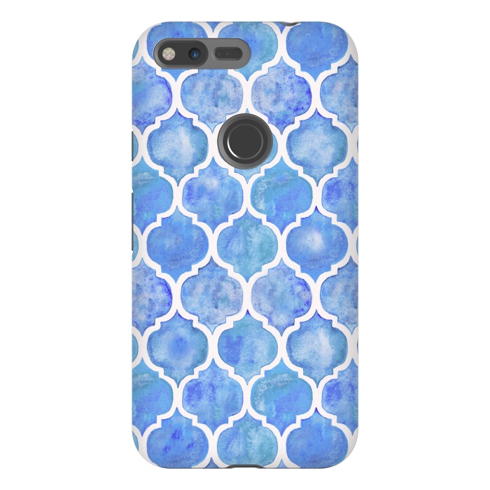 Pixel XL StrongFit Cornflower Blue Textured Moroccan Pattern by Micklyn Le Feuvre