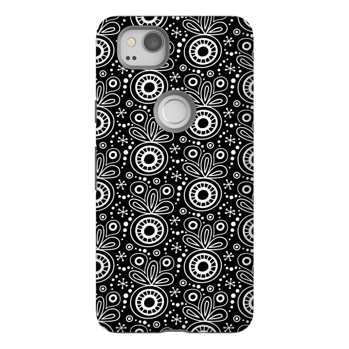 Pixel 2 StrongFit Abstract Doodle Pattern Black by Majoih