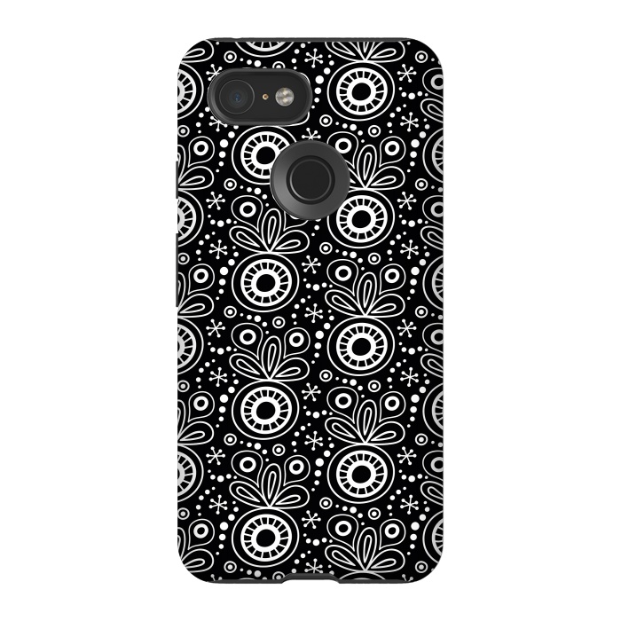 Pixel 3 StrongFit Abstract Doodle Pattern Black by Majoih