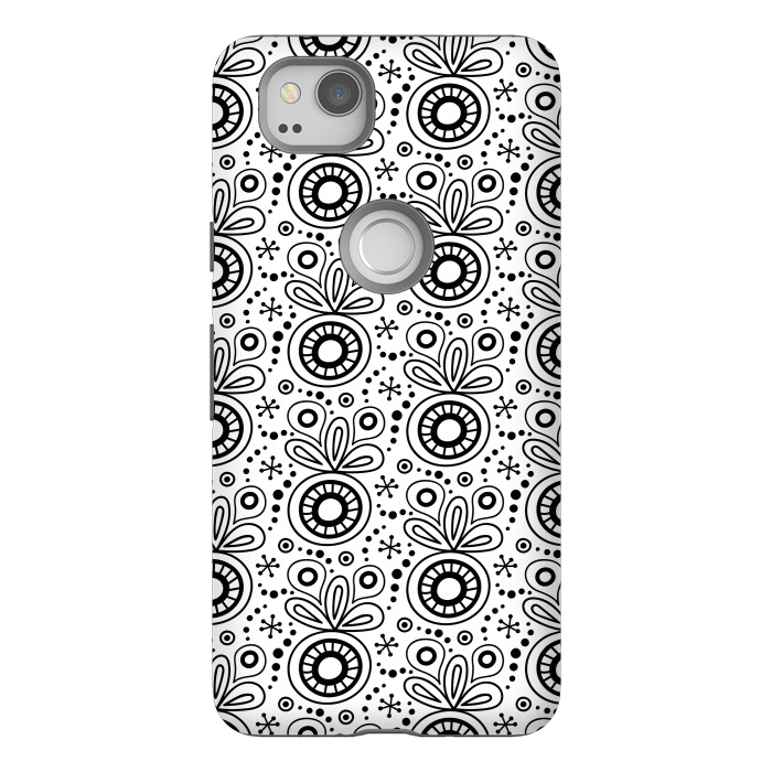 Pixel 2 StrongFit Abstract Doodle Pattern White by Majoih