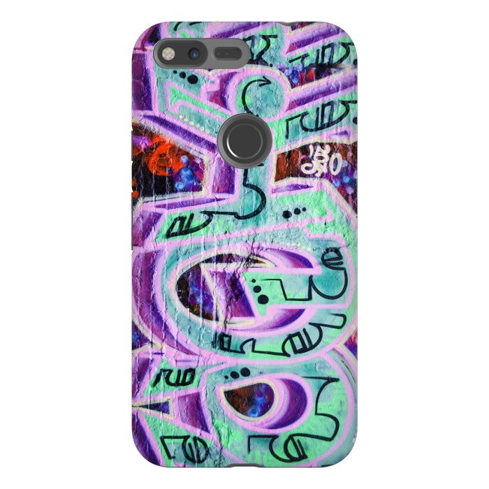 Pixel XL StrongFit Graffiti Art Pink And Green by Andrea Haase