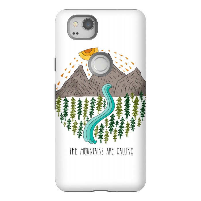 Pixel 2 StrongFit Mountains Are Calling by Pom Graphic Design
