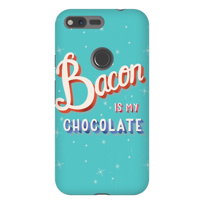 Pixel XL StrongFit Bacon is my chocolate hand lettering typography modern poster design by Jelena Obradovic