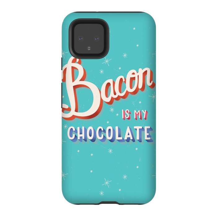 Pixel 4 StrongFit Bacon is my chocolate hand lettering typography modern poster design by Jelena Obradovic