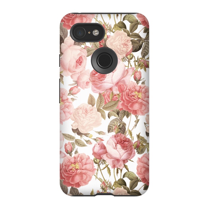 Pixel 3 StrongFit Peach Victorian Roses by  Utart