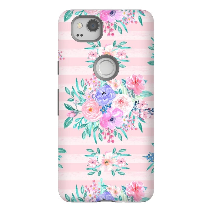 Pixel 2 StrongFit Beautiful watercolor garden floral paint by InovArts