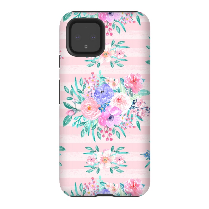Pixel 4 StrongFit Beautiful watercolor garden floral paint by InovArts