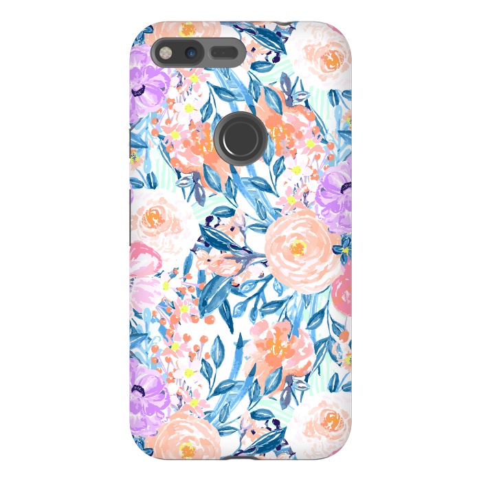 Pixel XL StrongFit Modern watercolor garden floral paint by InovArts
