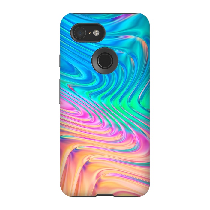 Pixel 3 StrongFit Abstract Vivid Waves by Art Design Works