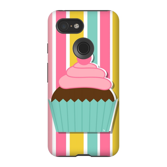 Pixel 3 StrongFit Colorful cupcake by Martina