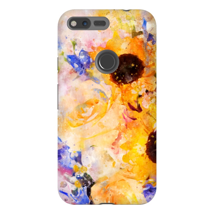 Pixel XL StrongFit Yellow Vintage Rose by Creativeaxle