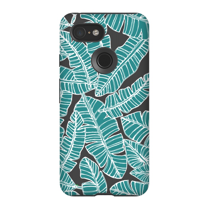 Pixel 3 StrongFit Tropical Fronds by Pom Graphic Design