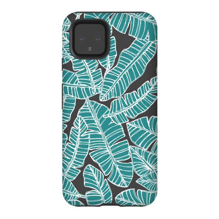 Pixel 4 StrongFit Tropical Fronds by Pom Graphic Design