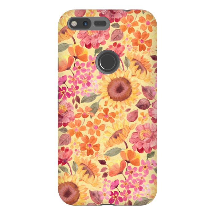 Pixel XL StrongFit Happy Boho Autumn Floral  by Micklyn Le Feuvre