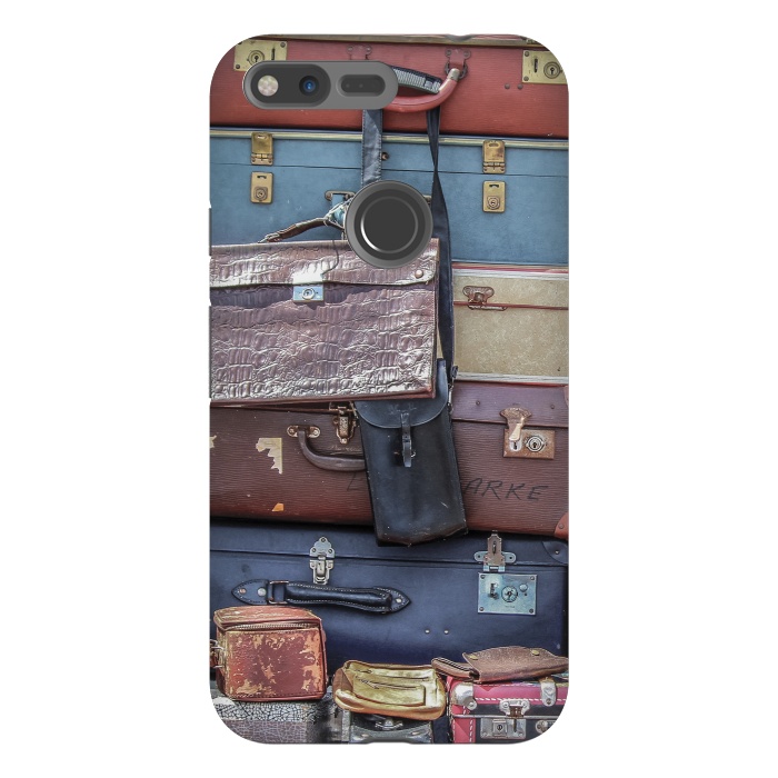 Pixel XL StrongFit Collection Of Old Suitcase by Andrea Haase