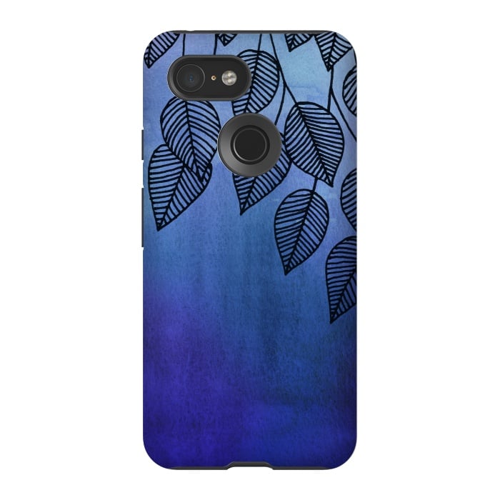 Pixel 3 StrongFit Midnight Garden in Watercolor and Ink by Micklyn Le Feuvre