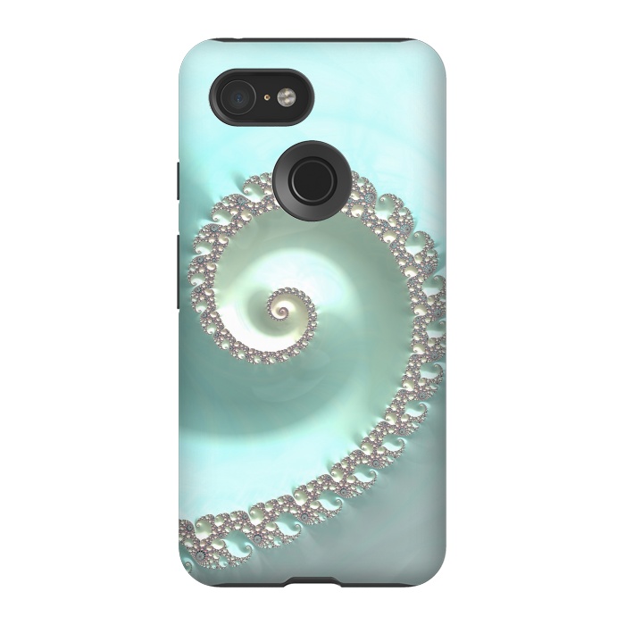 Pixel 3 StrongFit Fantastic Turquoise Fractal by Andrea Haase