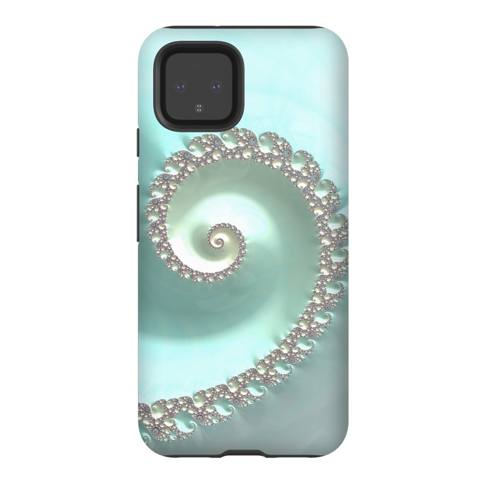 Pixel 4 StrongFit Fantastic Turquoise Fractal by Andrea Haase