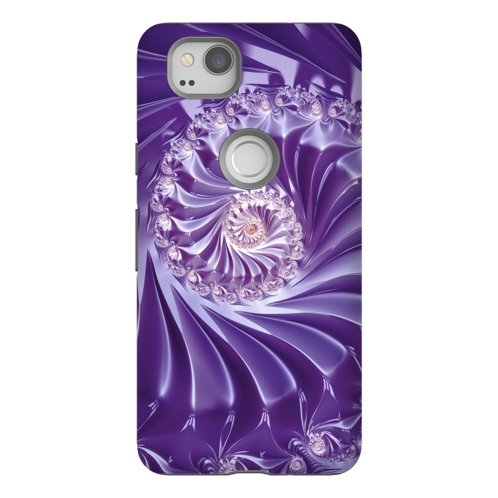 Pixel 2 StrongFit Purple Fractal Fantasies by Andrea Haase
