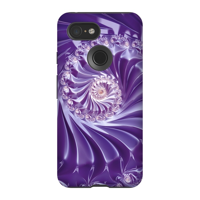 Pixel 3 StrongFit Purple Fractal Fantasies by Andrea Haase
