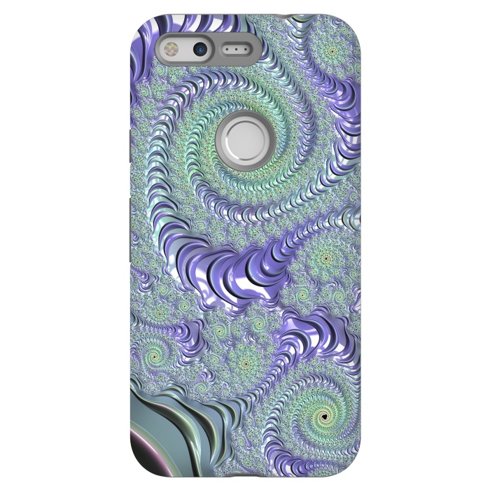 Pixel StrongFit Teal And Purple Fractal Design by Andrea Haase