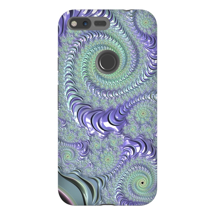 Pixel XL StrongFit Teal And Purple Fractal Design by Andrea Haase