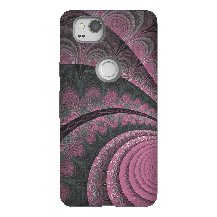 Pixel 2 StrongFit Pink Fractal Design by Andrea Haase
