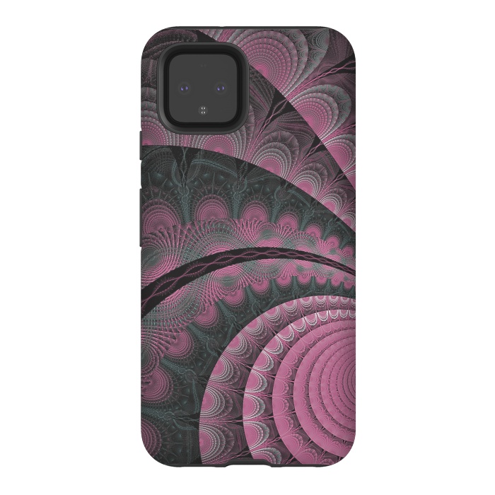 Pixel 4 StrongFit Pink Fractal Design by Andrea Haase