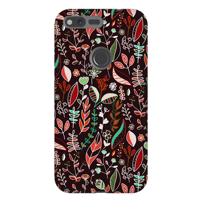 Pixel XL StrongFit Autumn Nature Doodle On Brown  by Tigatiga