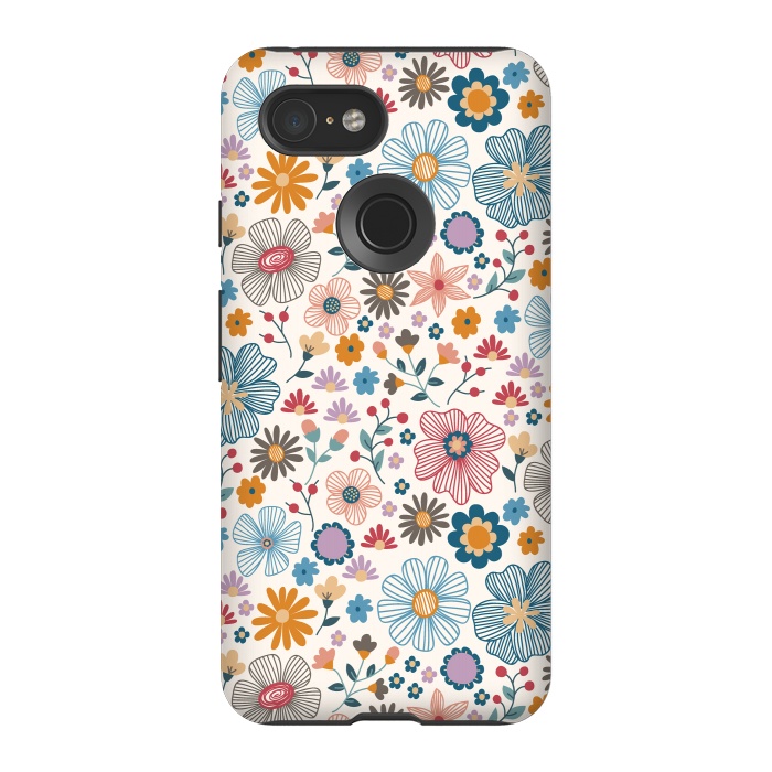 Pixel 3 StrongFit Winter Wild Bloom  by TracyLucy Designs