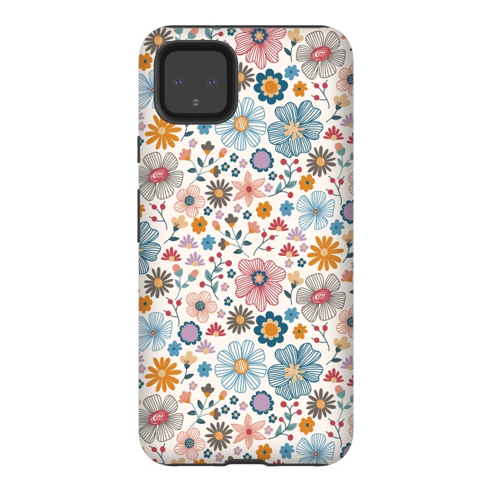 Pixel 4XL StrongFit Winter Wild Bloom  by TracyLucy Designs