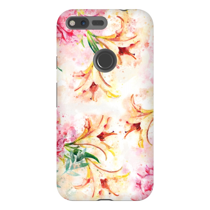 Pixel XL StrongFit Peony Floral by Creativeaxle